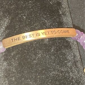 INSPIRATION CO. “THE BEST IS YET TO COME” BRACELET W/ ROSE GOLD TONE CHAIN
